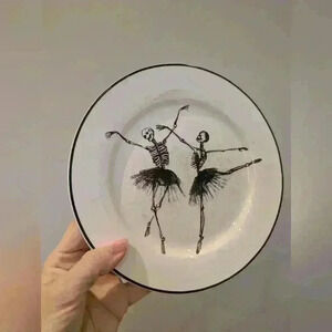 Skeleton ballerina  dancing plate 20cm